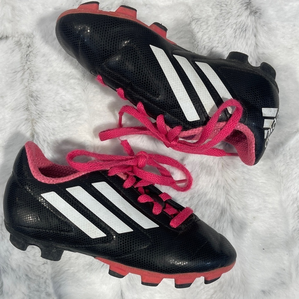 Adidas Kids Black and Pink Sneakers toddler 10.5